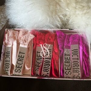 Victoria Secret bling Sparkle & Shine gift set of 3 lace thongs.